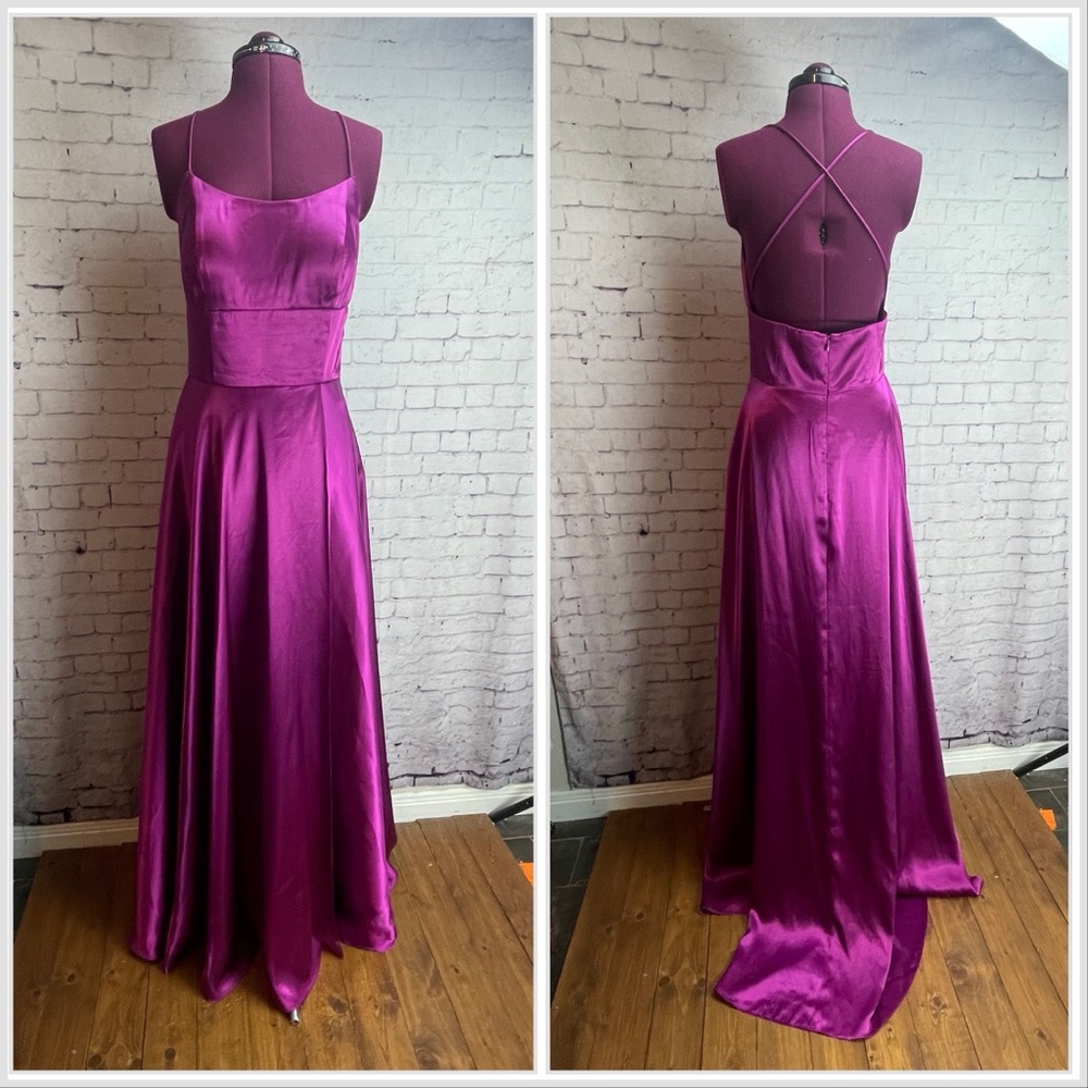 Betsy Adam magenta full length formal gown size 10P